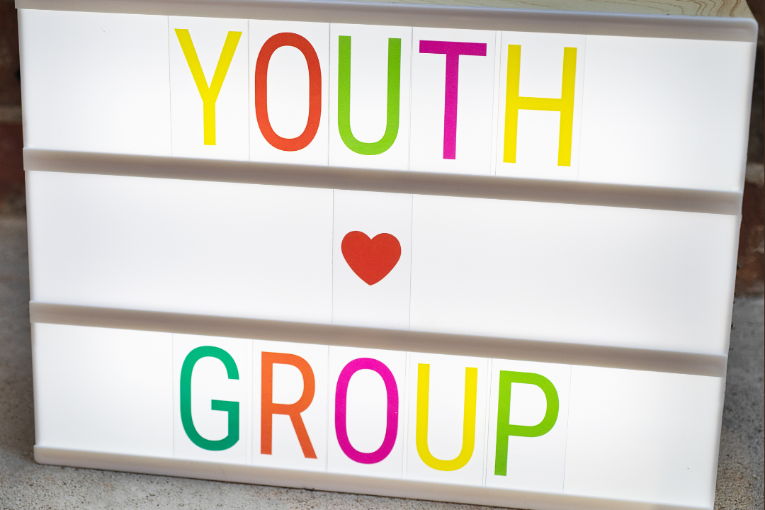 Sign that reads youth group